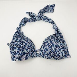 Athleta Size M Multicolor Printed Halter Neck Tie Swim Top